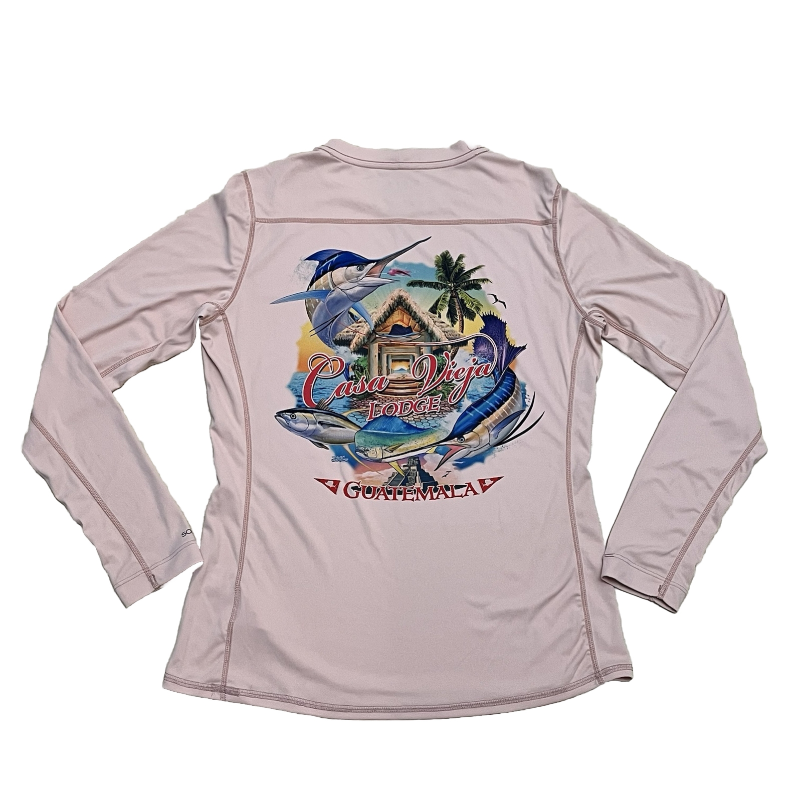 Simms Shirt Women’s Small Peach Solar Flex UPF 50 Crewneck Lightweight Fishing