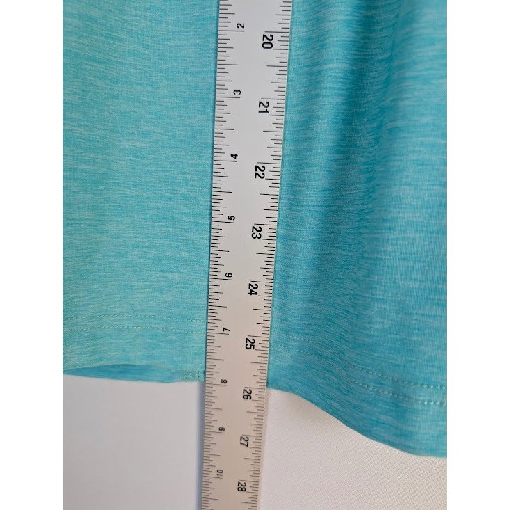 Straight Down Pullover Top Womens M Turquoise Blue 1/4 Zip Thumbholes NWT