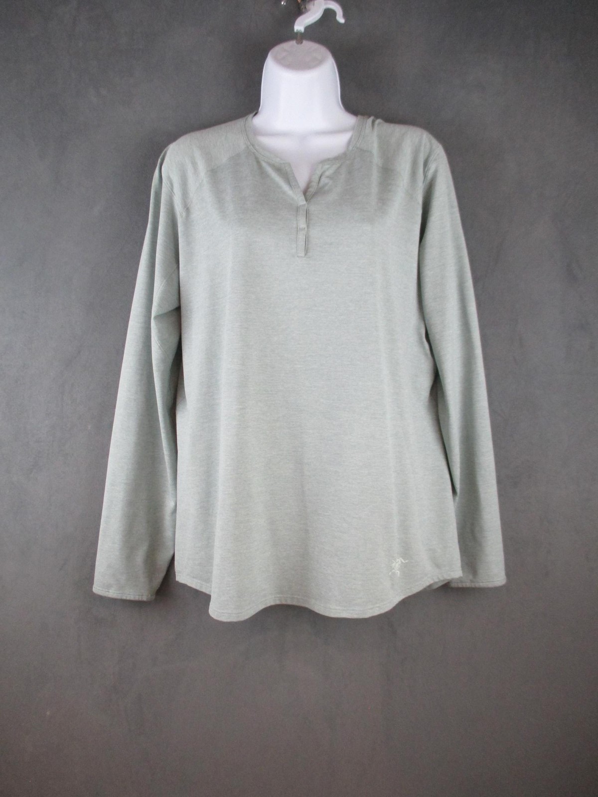 Arc’teryx Shirt Womens Large Green Kadem Henley Long Sleeve Lightweight Hiking