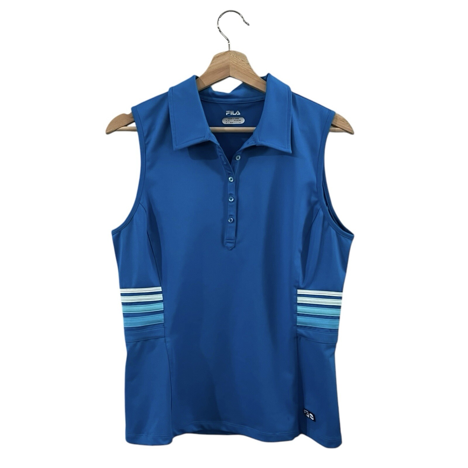Fila Heritage Polo Tank Top Size Large Methyl Blue Sleeveless Shirt