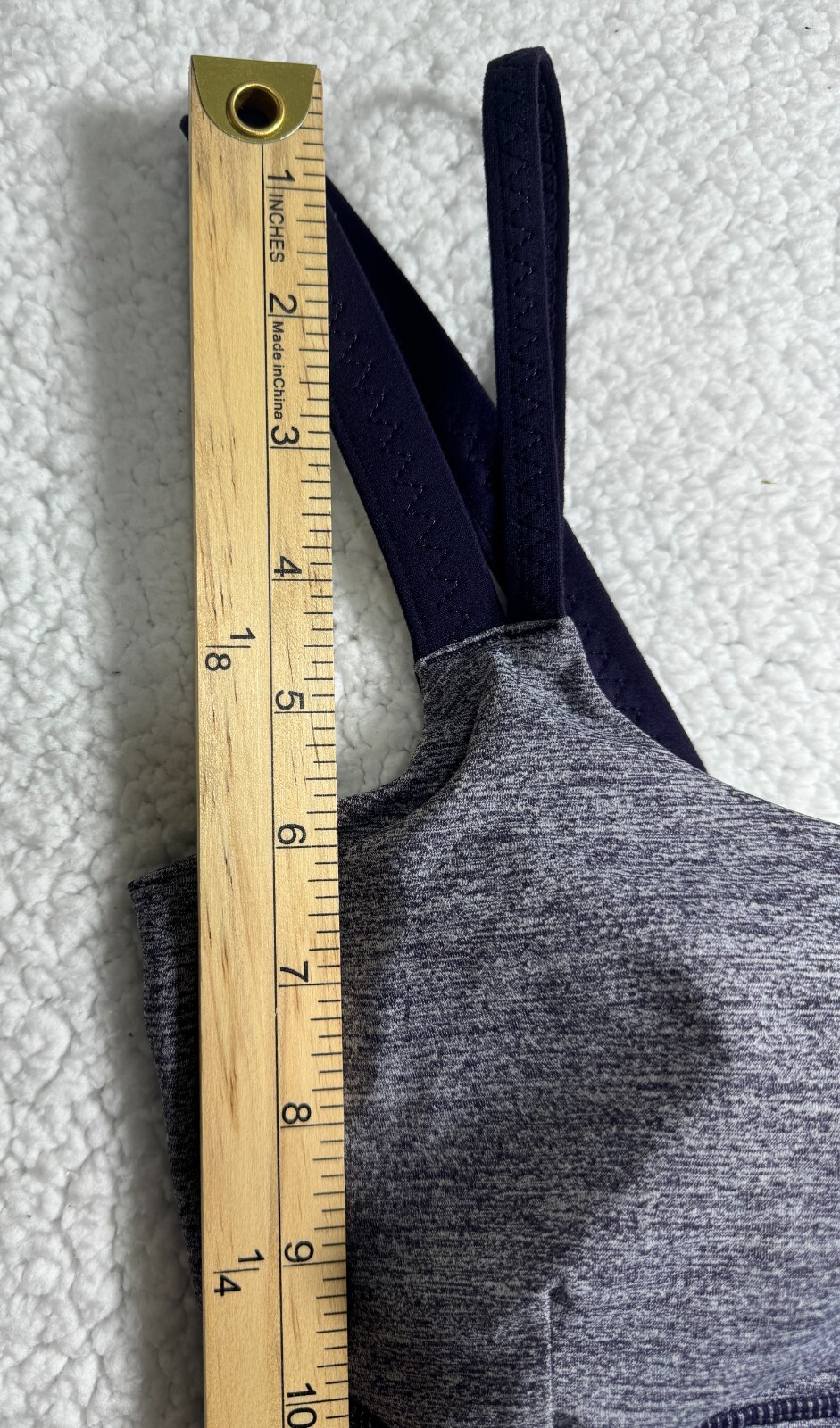 Lululemon Active Strength Tank Double Strap Padded Built in Bra Size 4 Gray Navy