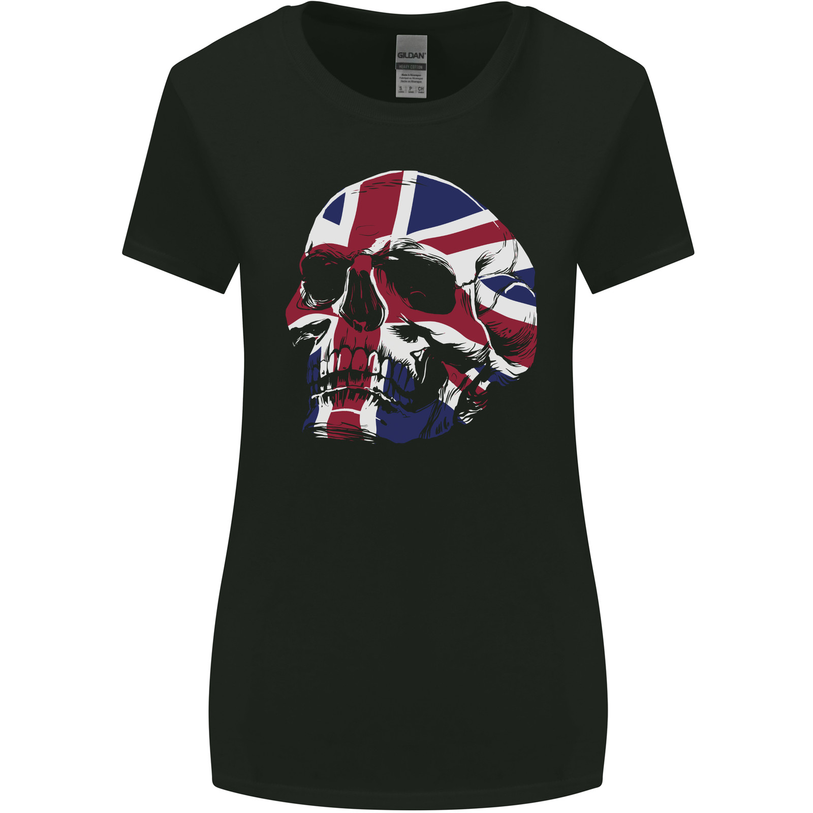 Union Jack Skull Womens Wider Cut T-Shirt