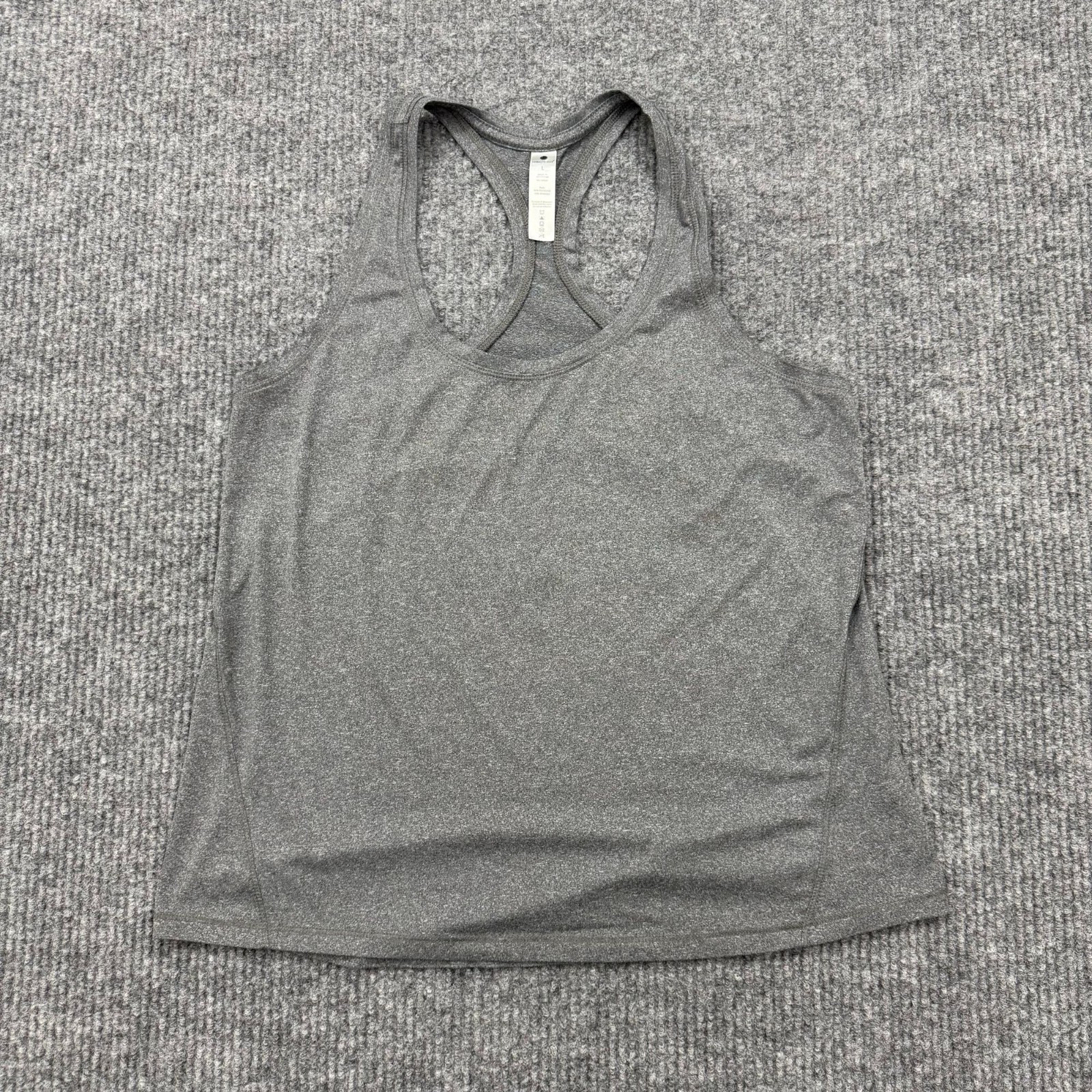 Yogalicious Gray Racerback Tank Top Size L Polyester/Spandex Activewear Shirt Li
