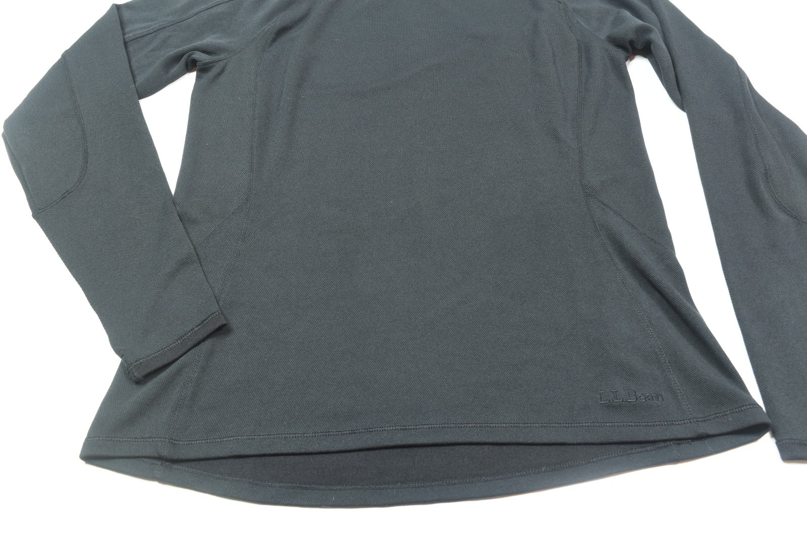 LL Bean Midweight Thermal Base Layer Top Womens Medium Black Long Sleeve Hiking