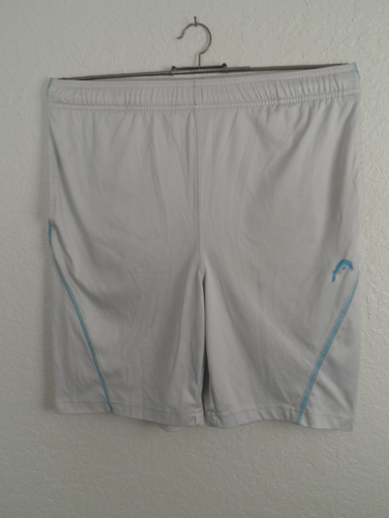 Head Shorts Size S Small White Turquoise Knee Length Polyester Adjustable Waist