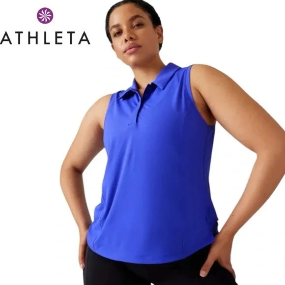 ATHLETA Advantage Polo Tank Blue-Purple NEW 2X-20 Retail $65