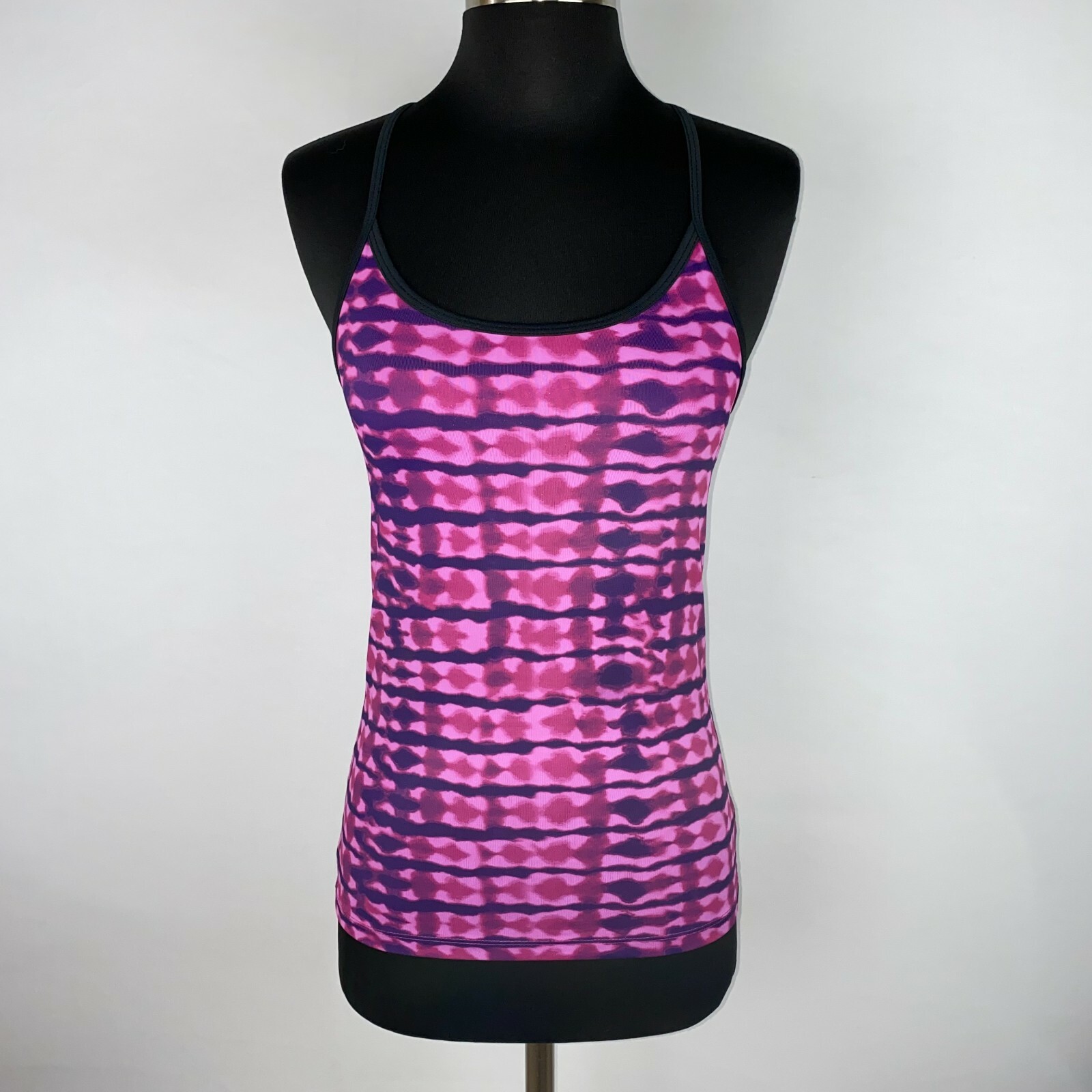 C9 By Champion Womens S Pink Purple Black Patterned Built In Bra Activewear Tank