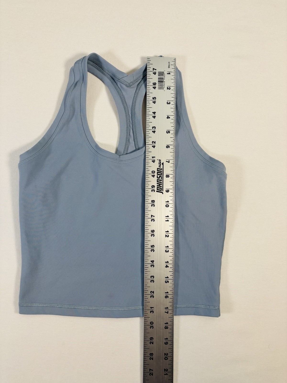 Womens Blue Cropped Racerback Athletic Tank Top Workout Crop Bra Tank Size S