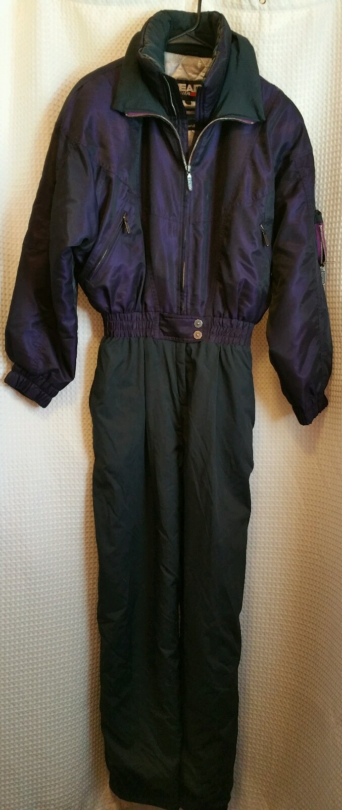 Vintage 80s 90s Head SportsWear One Piece Snow Sport Suit Bib Womens Sz L/12