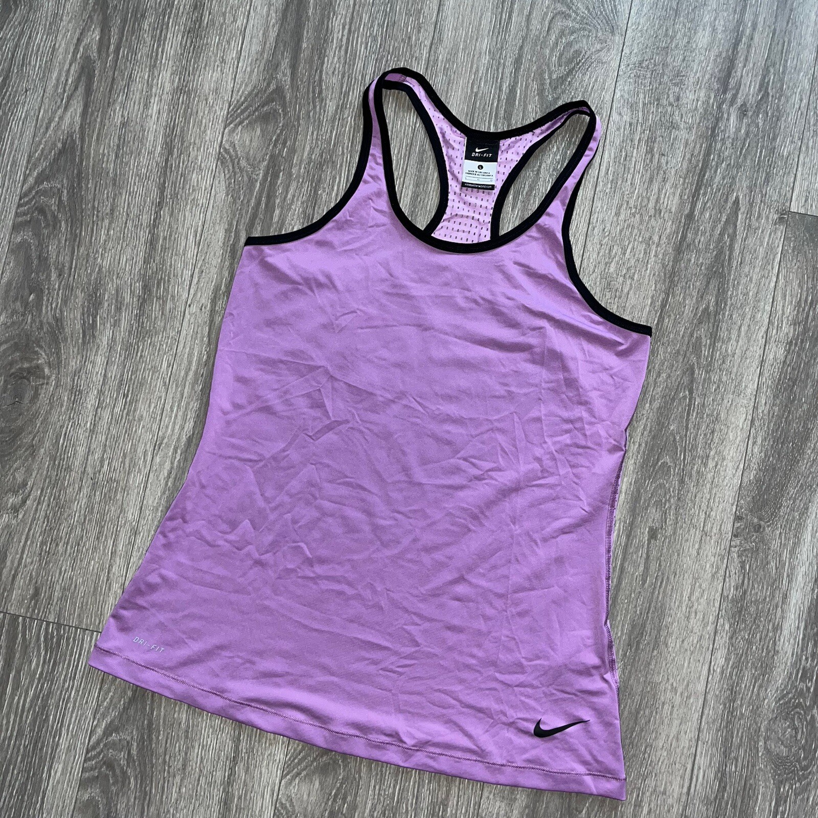 Nike Pro Hypercool Racerback Mesh Tank Top Lavender Purple Womens L Training