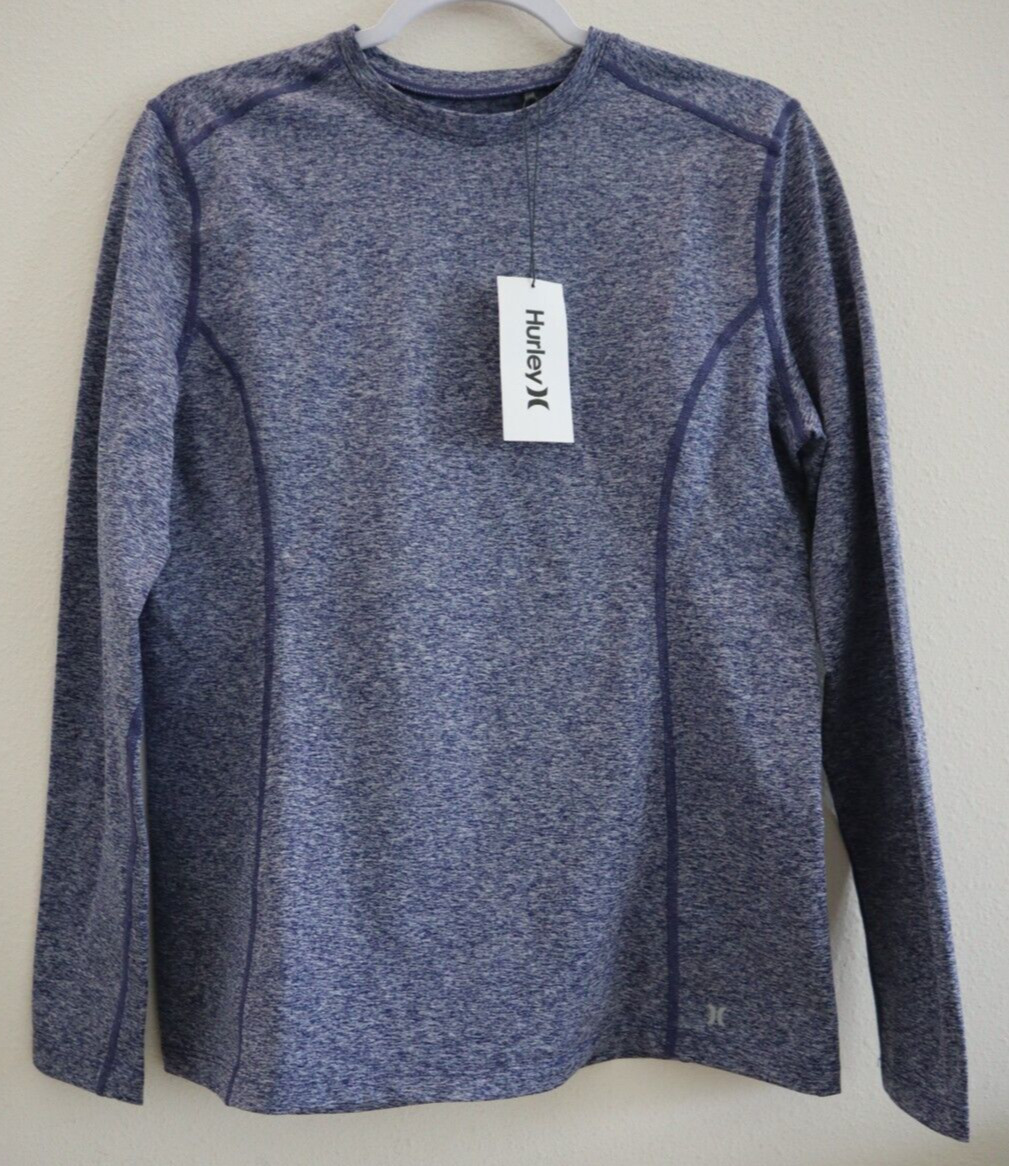 Hurley HA32KT000 Women’s Sz Medium Blue Depths Heathered L/S Trail Tee Shirt $58