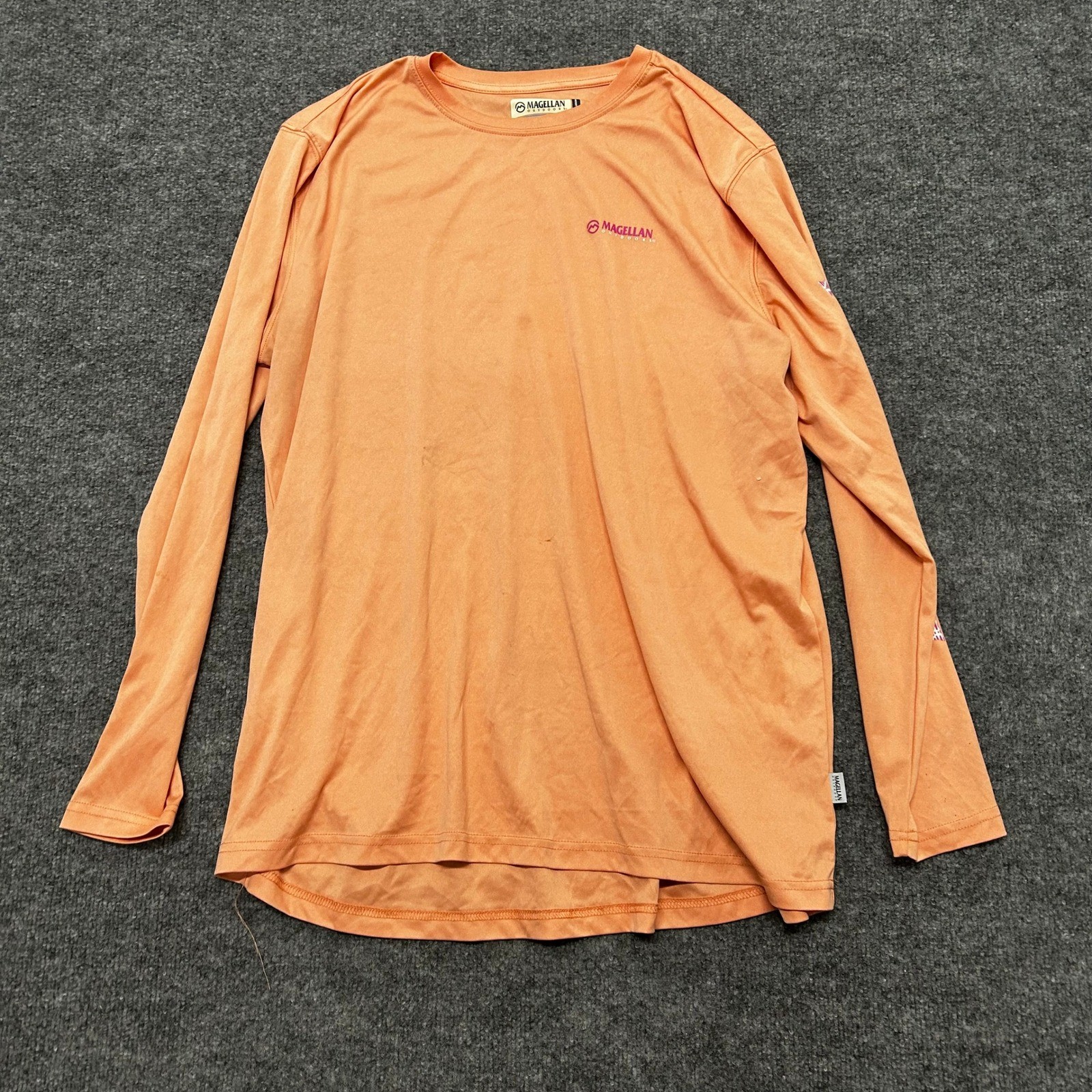 Magellan Shirt Womens XL Orange Fish Gear Boyfriend Fit Moisture Wicking Outdoor
