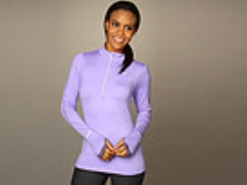 Nike Element 1/2 Zip Women’s Violet Purple Medium Thumbholes Alpha Top
