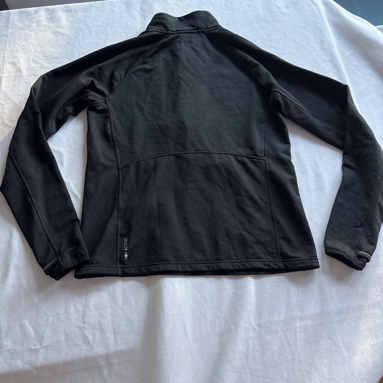 Smartwool Pullover Womens Small Black 1/4 Zip Mock Neck Pocket Athletic Running