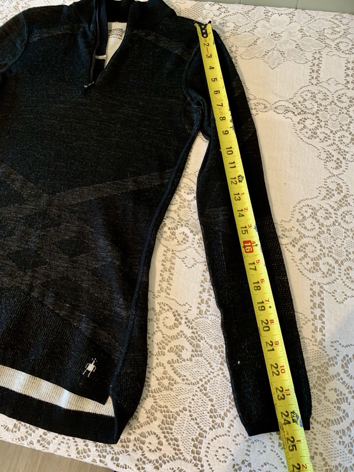 Smartwool Pullover Womens Size Medium Black Intraknit 200 1/4 Zip Merino