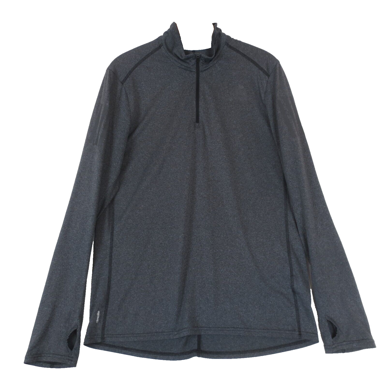 Adidas Climalite 1/4 Zip Pullover Womens M Gray Running Thumb Holes Lightweight