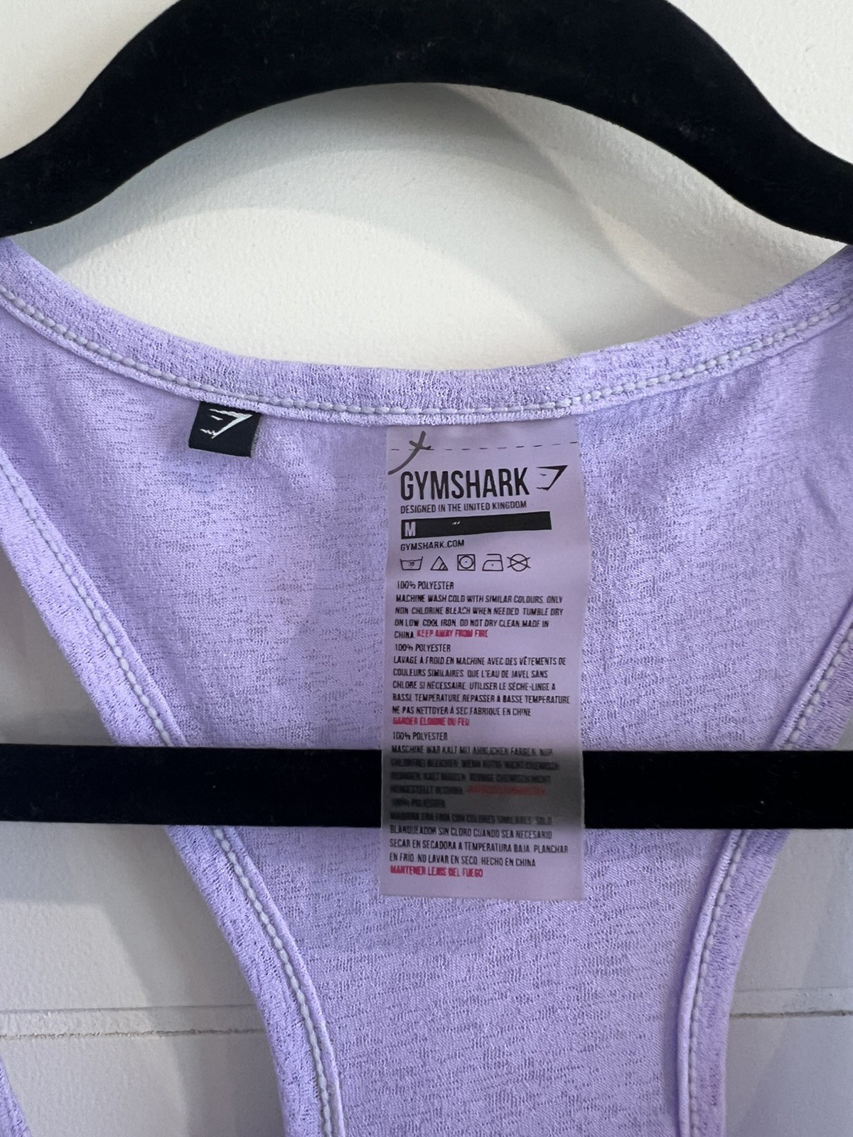Gymshark Womens Violet Purple Side Split Flowy Lightweight Gym Tank Medium