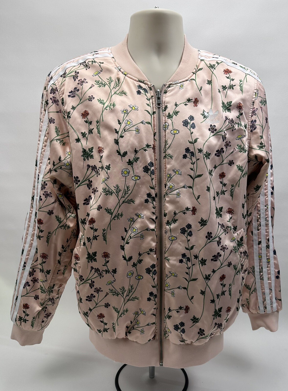 Adidas Originals Satin Silky Reversable Love Set Bomber Jacket Size M
