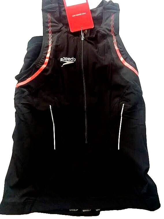 Speedo tank top. Tri Compression E16 Singlet Ex Small UK 4-6. Black/Orange. New