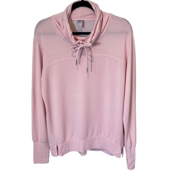 Everyday Athleisure Funnel Neck Pullover – Medium- Pink Soft Lightweight Cozy