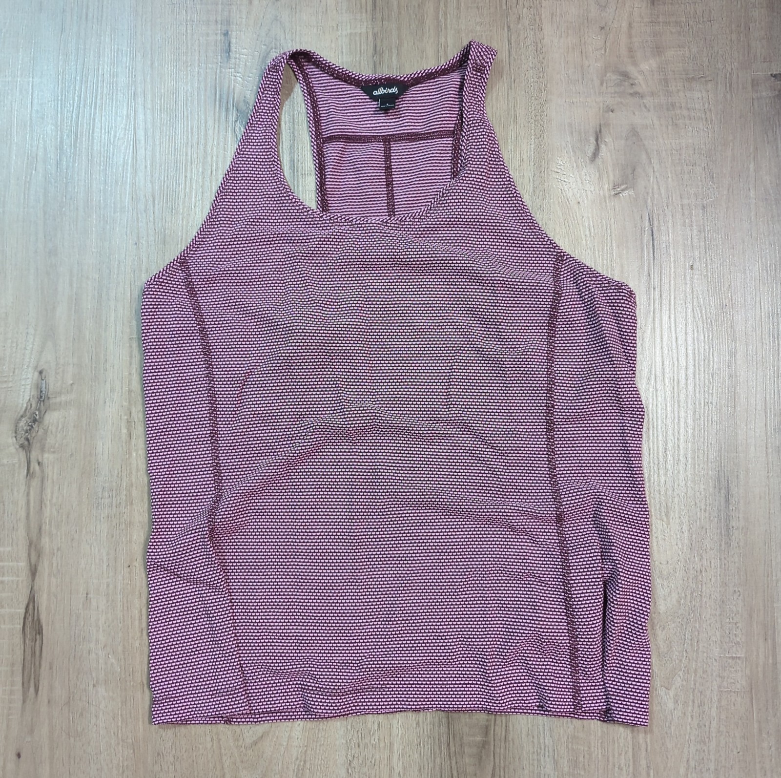 Allbirds Womens Natural Run Tank Top Aubergine Size Large EUC Merino Wool Blend