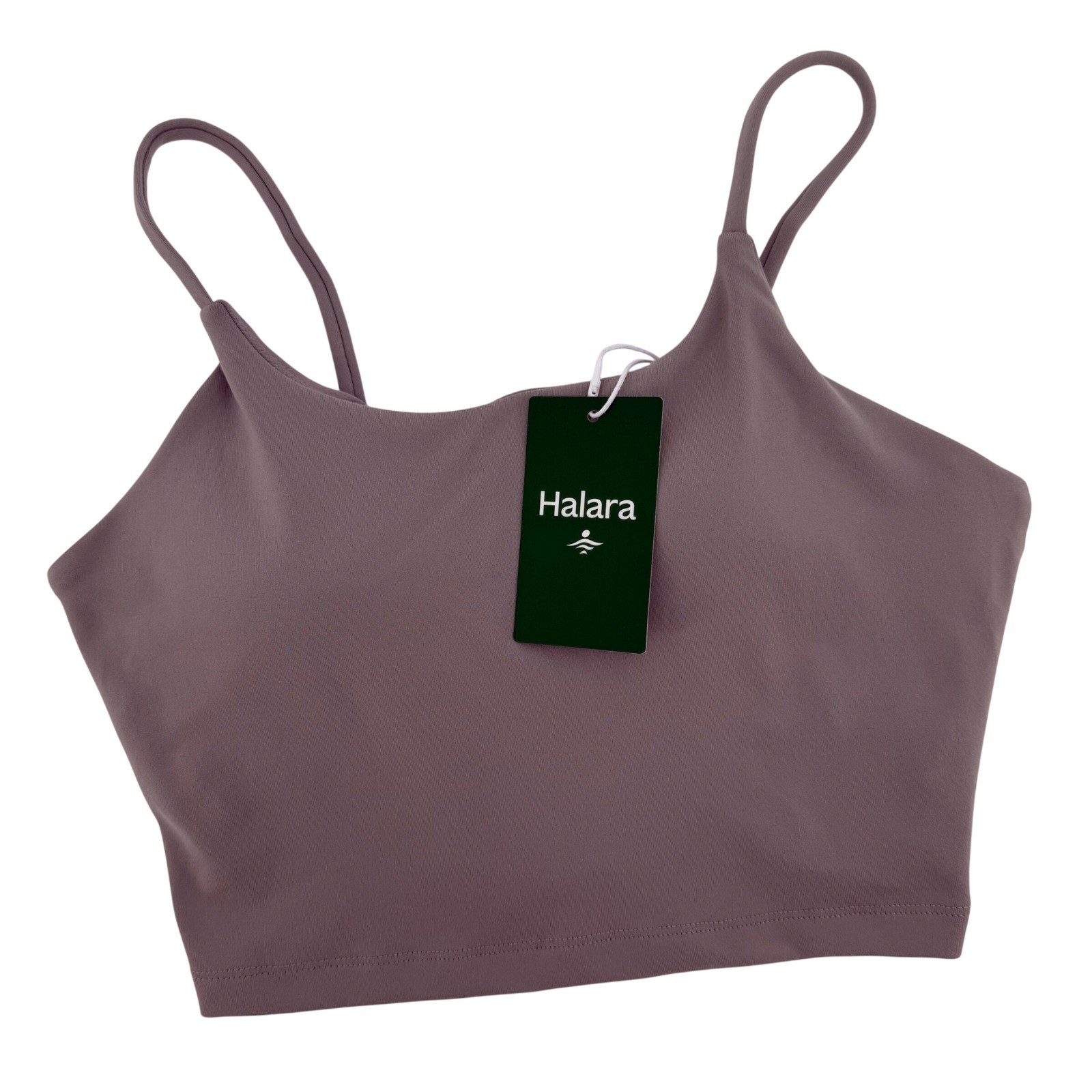 Halara Cloudful Air Everyday Cropped Tank Top Built-in Bra Gray Small NEW