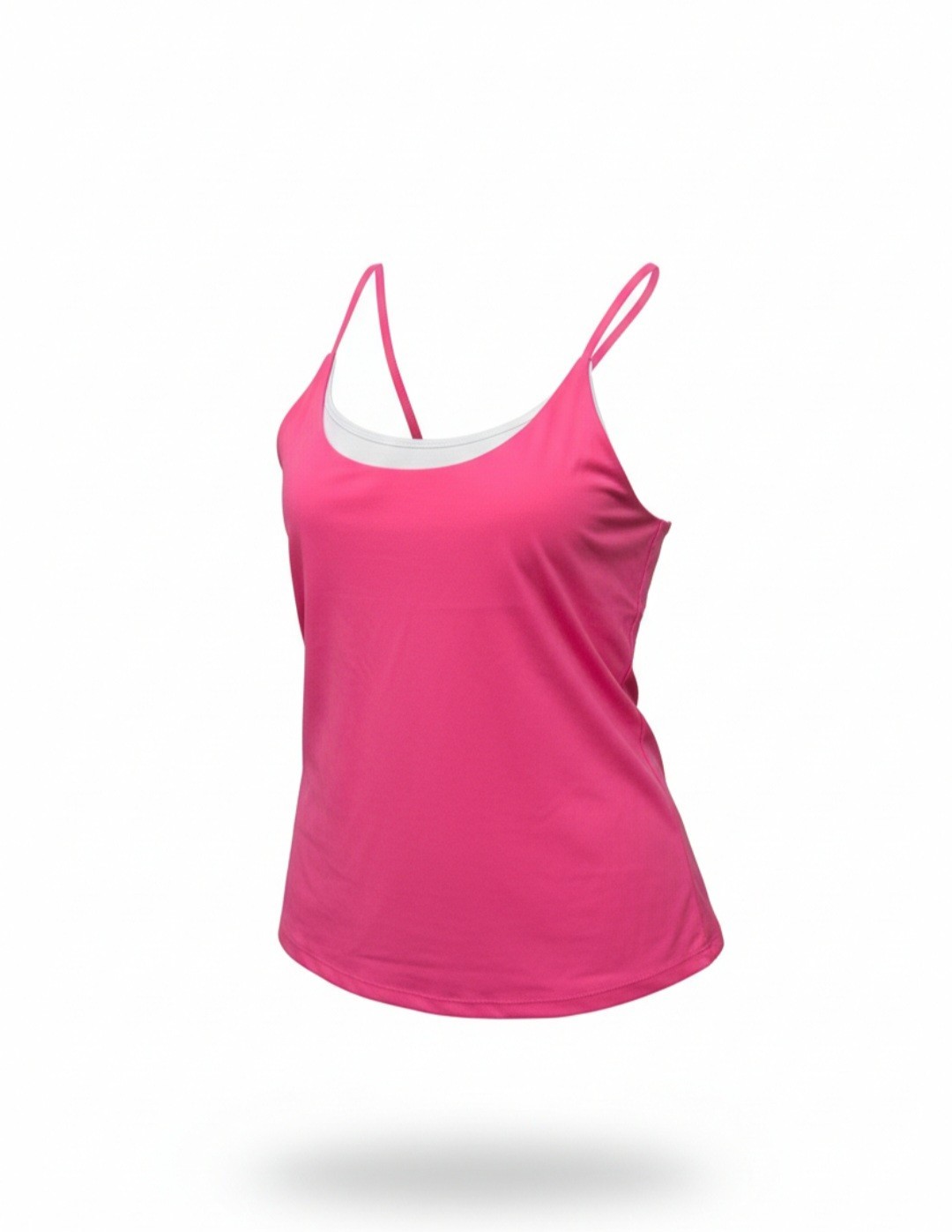 Running Girl Workout Tank Top Pink Yoga Padded Cup Large New