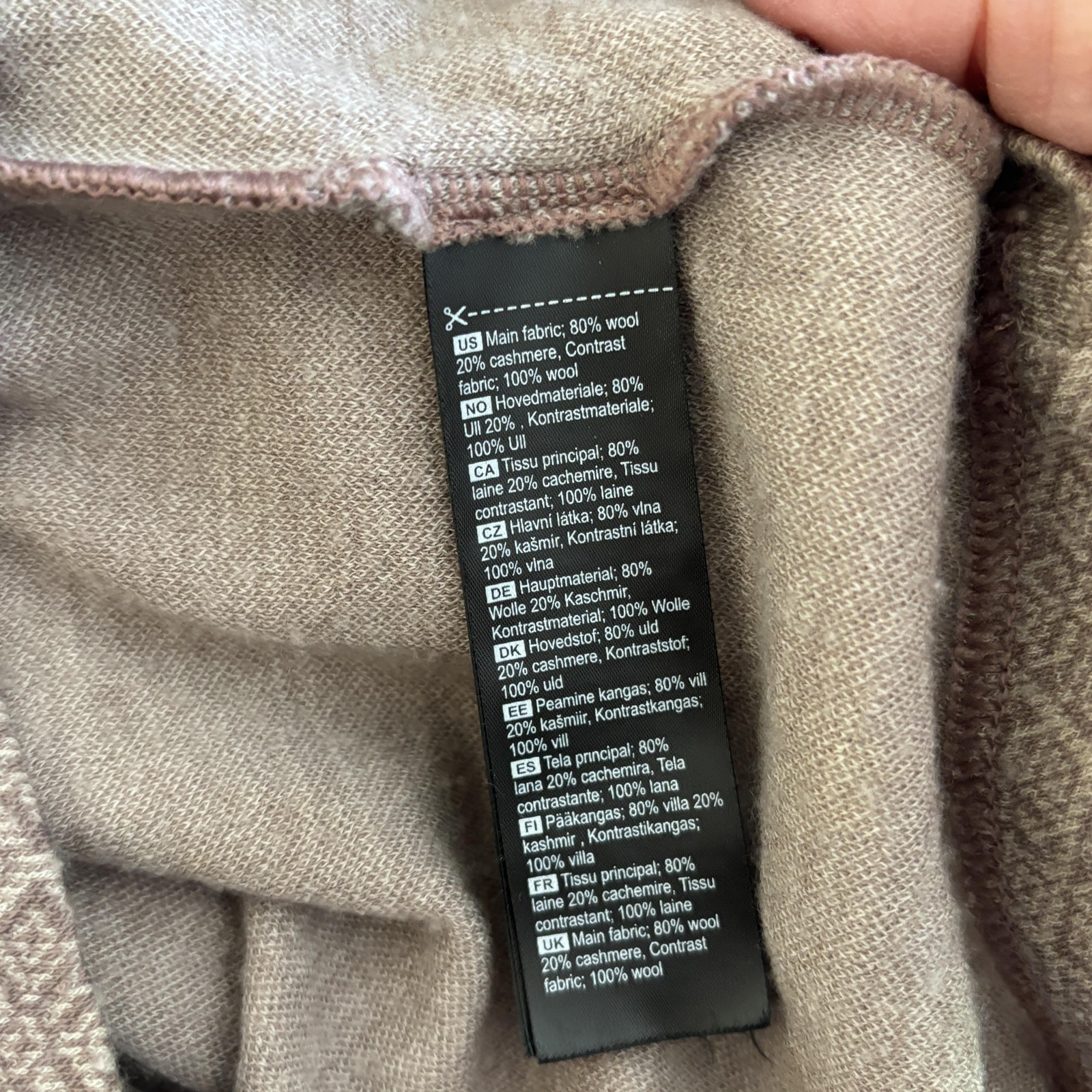 Kari Traa Wool Cashmere Base Layer Top Womens S Brown Geometric Ski 1/4 Zip