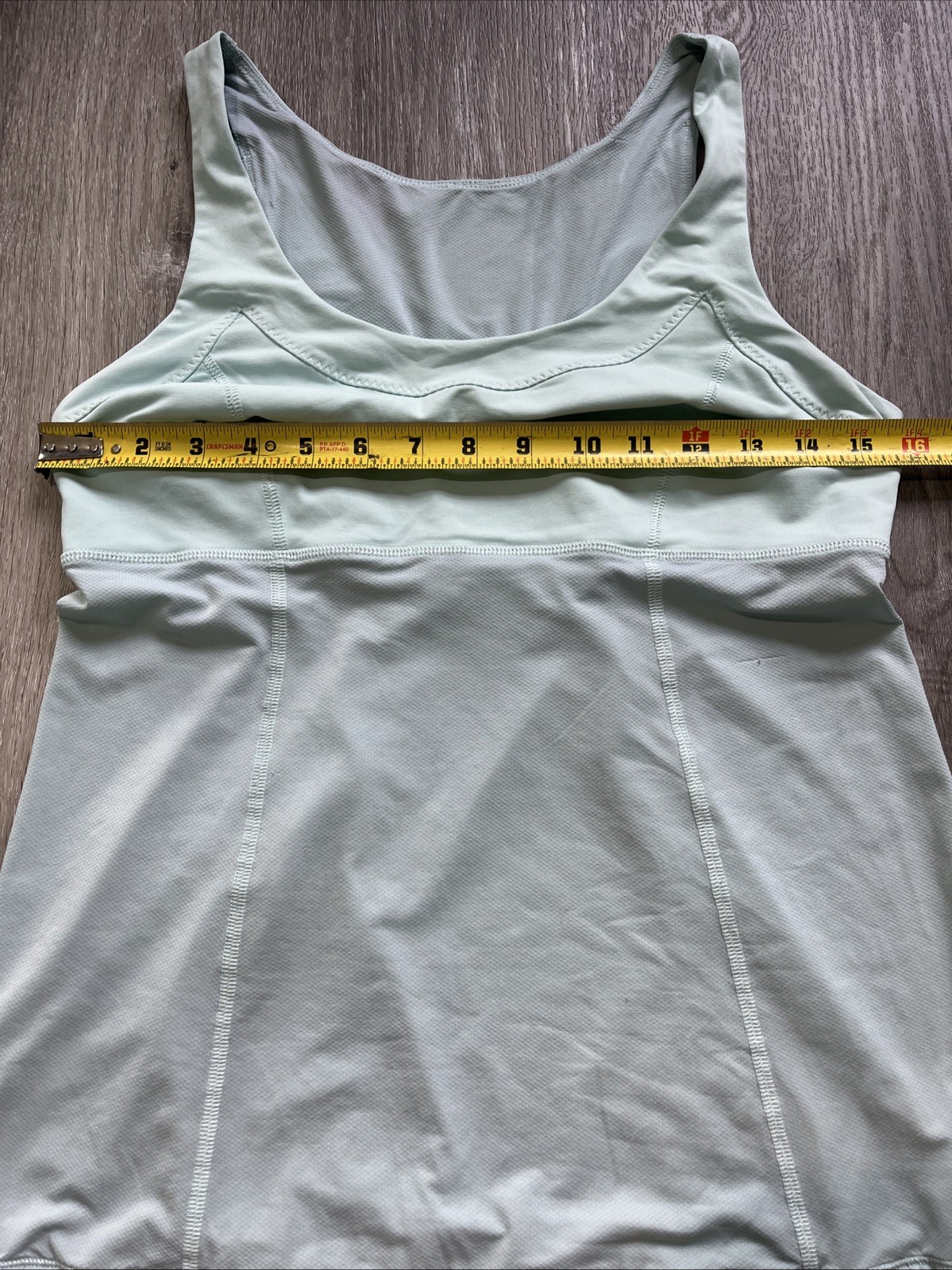 Lululemon Back Pleat Drawstring Muscle Tank Top PALE TURQUOISE BLUE 8 MEDIUM