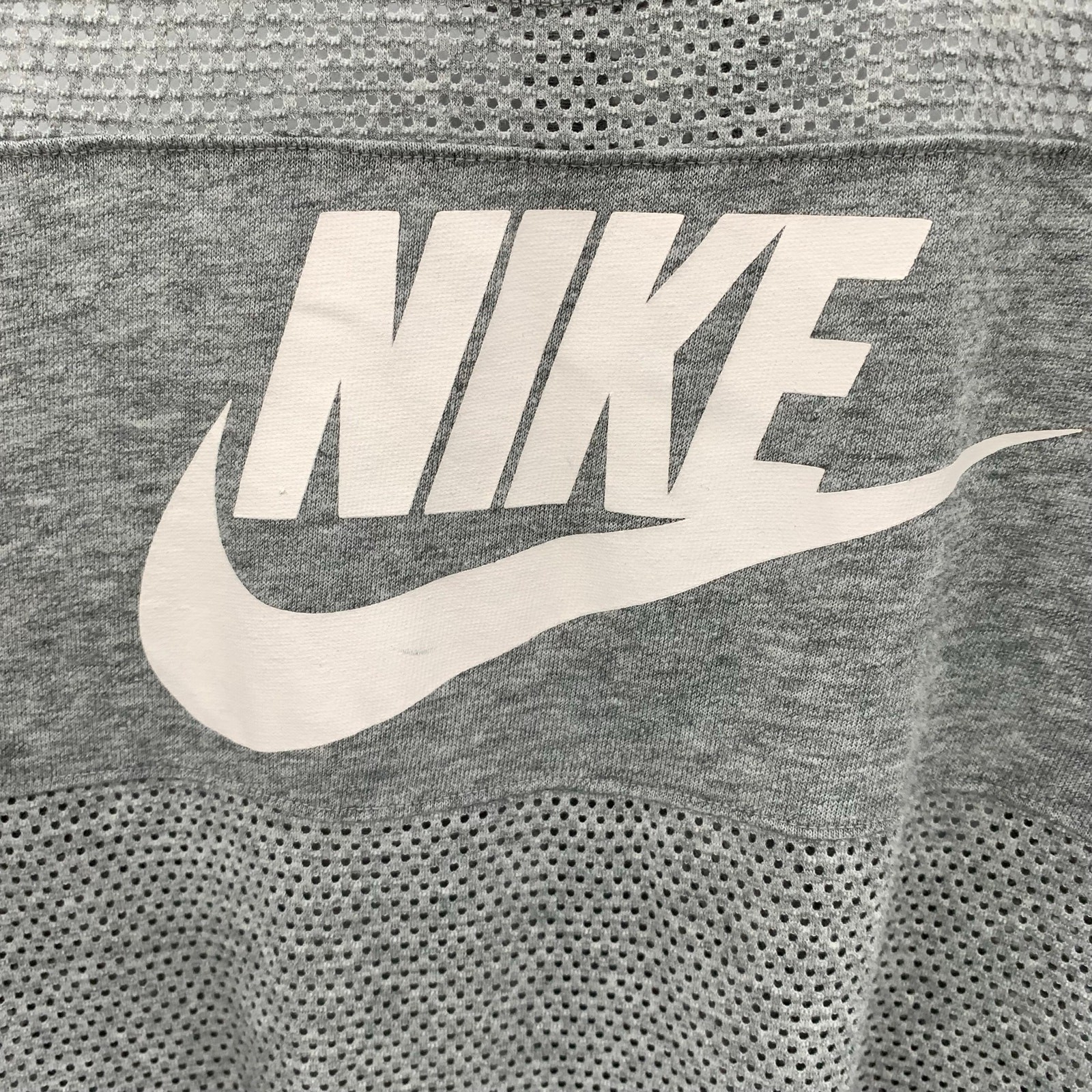 Nike Tank Top Womens Large Mesh Racerback Heather Grey Gym Workout Athleisure