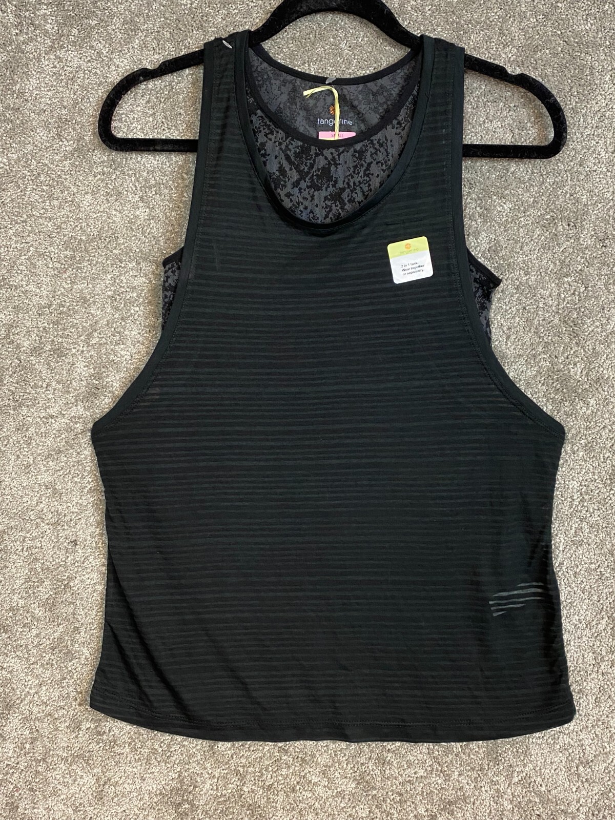 NWT Tangerine Women’s Active 2-in-1 Soft Cropped & Loose Fit Athletic Tank Top
