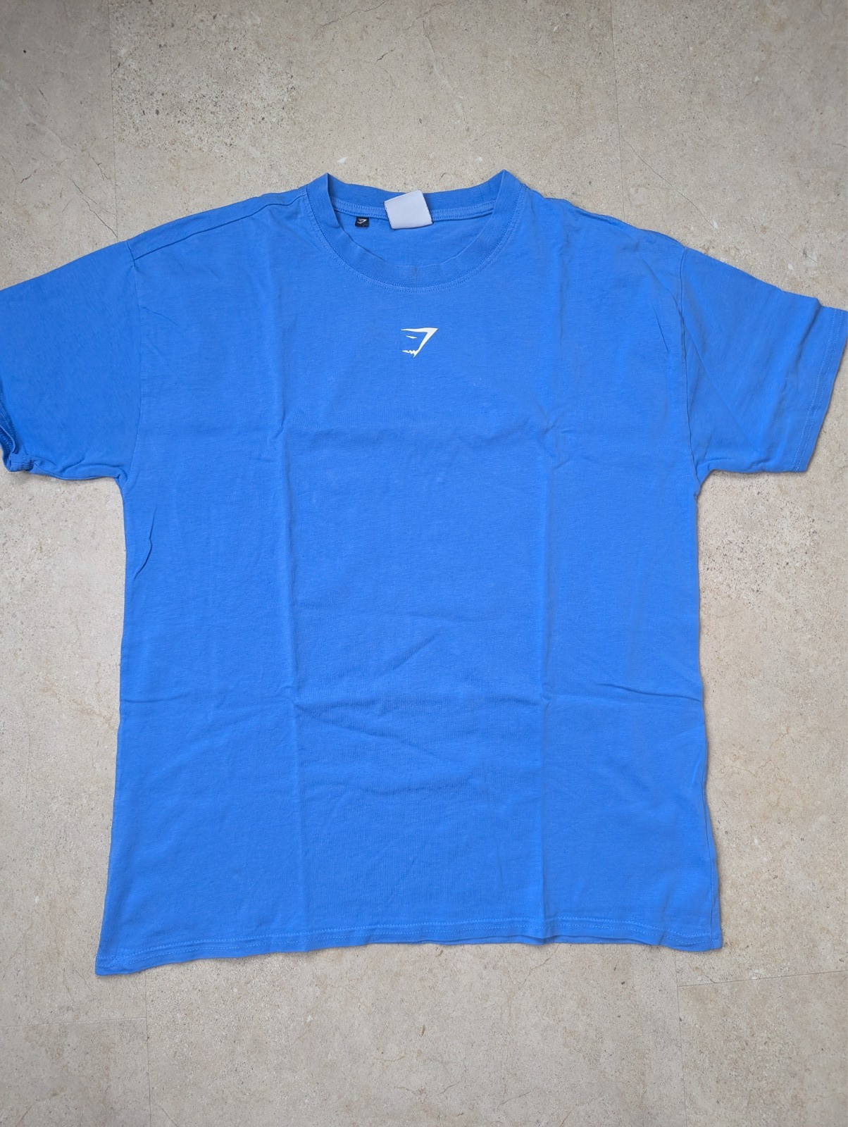 Gymshark Fraction Oversized T-Shirt Women’s Size M Blue Graphic Gym Tee