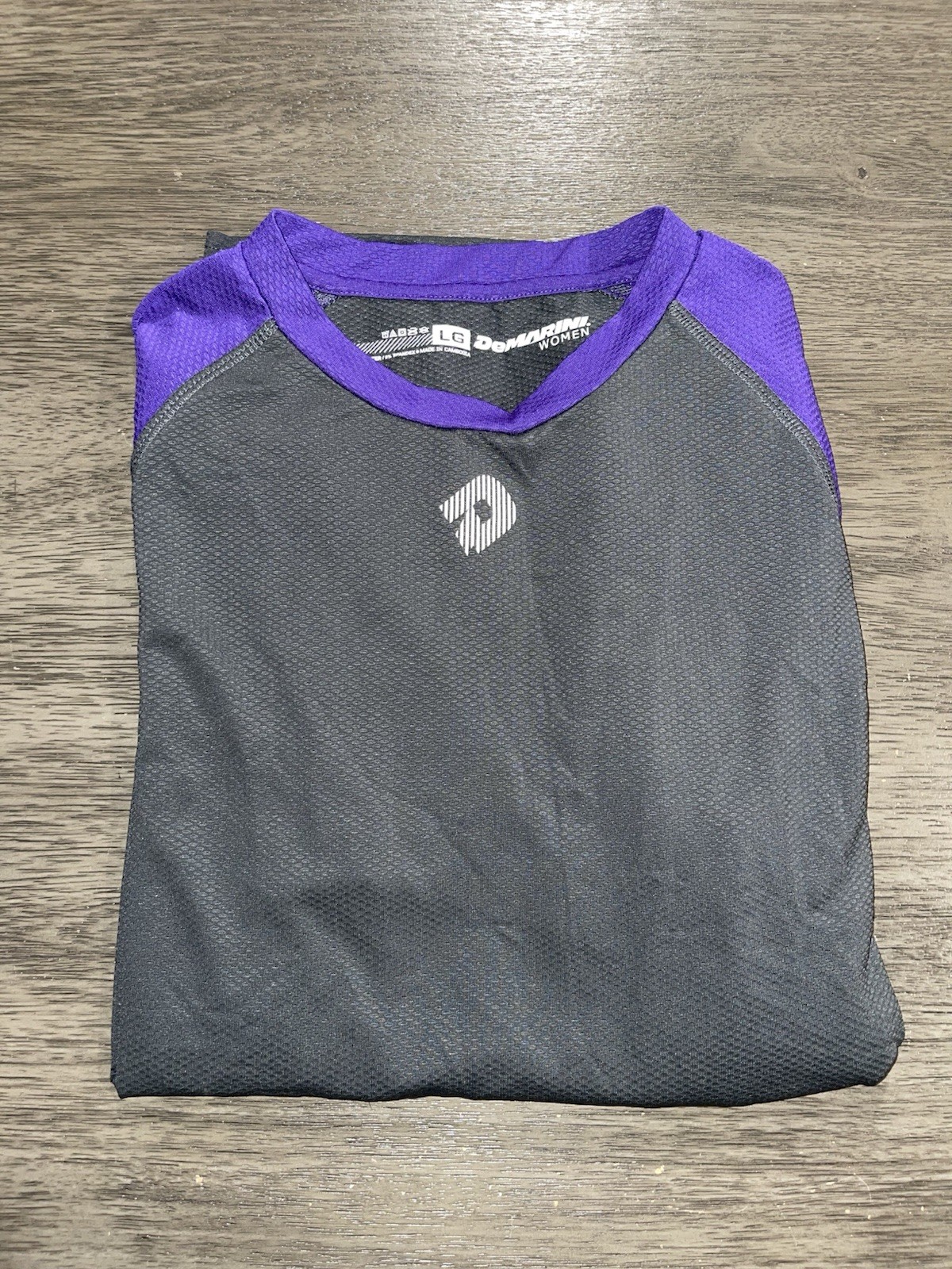 DeMarini Women’s Sz Lg Black/Purple LS Performance Top Softball Activewear