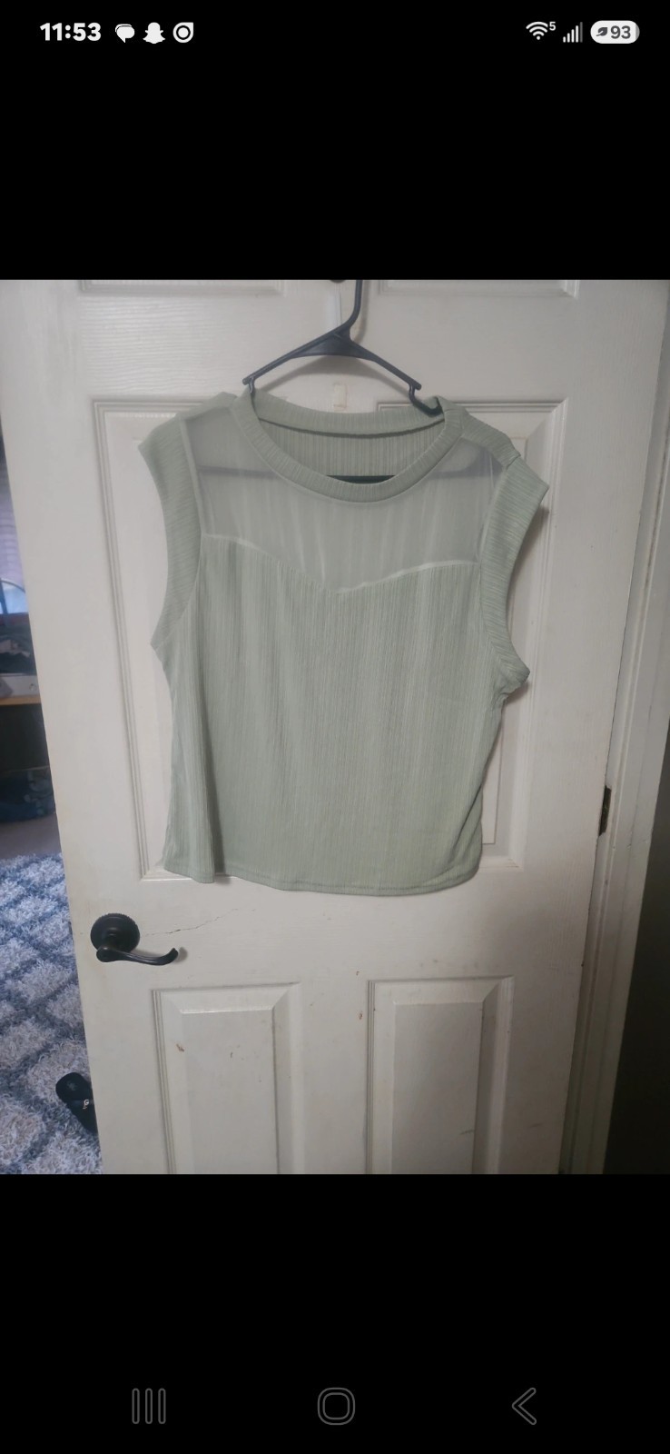 Nike Women’s Green Solid Sleeveless Crew Neck Pullover Activewear Tank Top