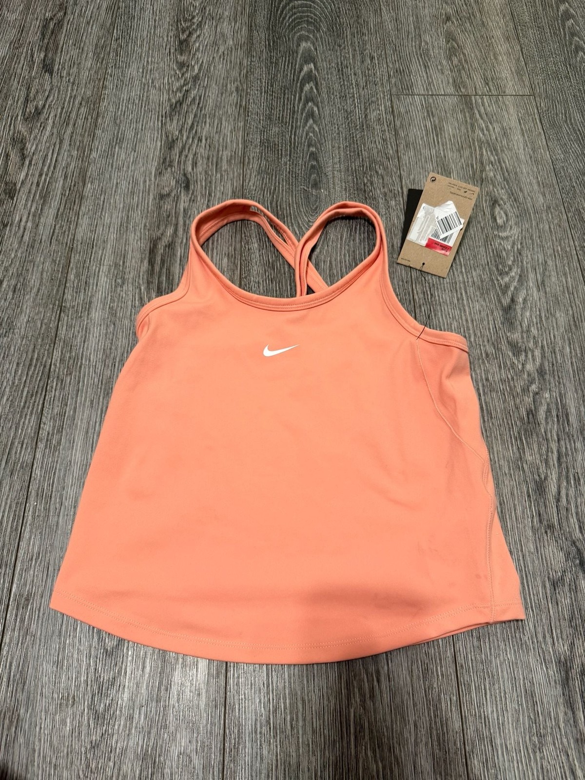 Nike One Dri-FIT kids large Sleeveless Training Tank Top in Coral