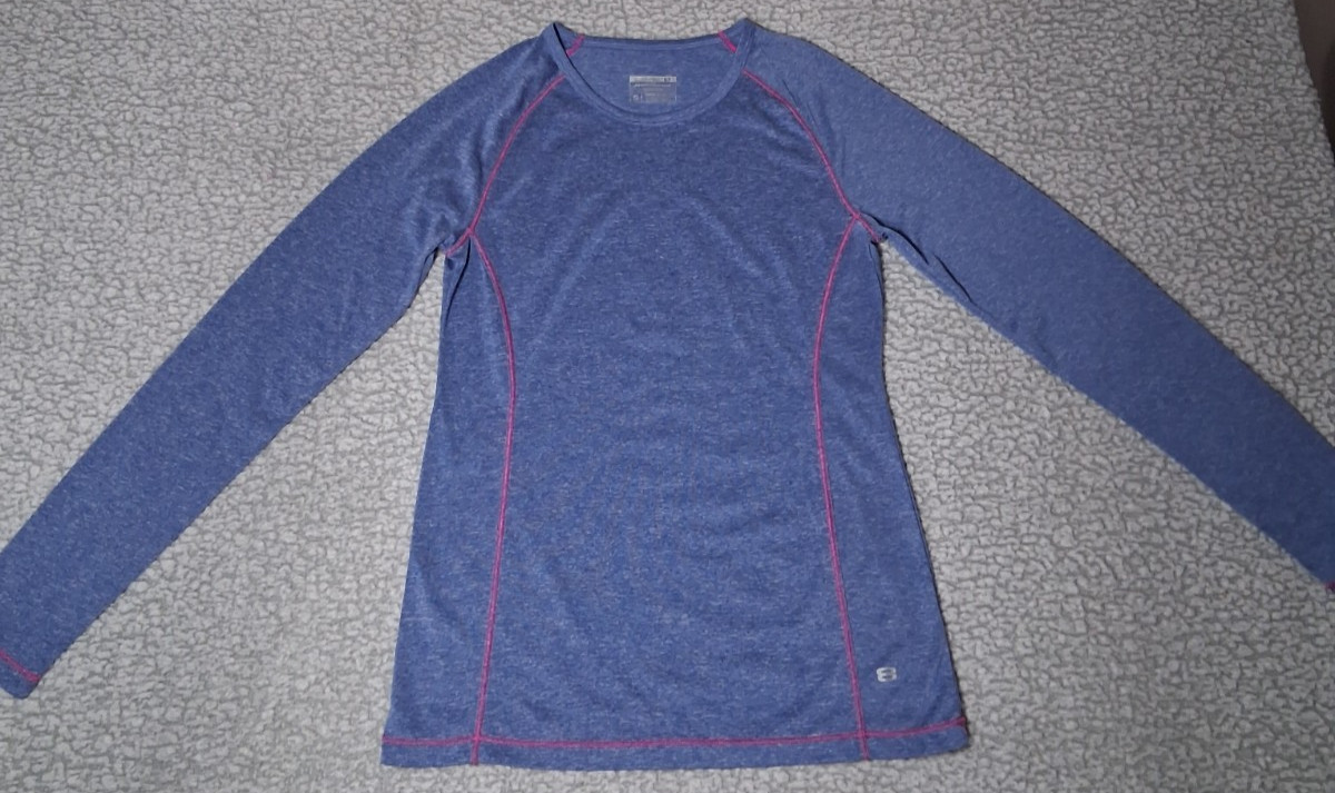 Layer 8 Womens Performance Shirt Small Purple Pink Longsleeve