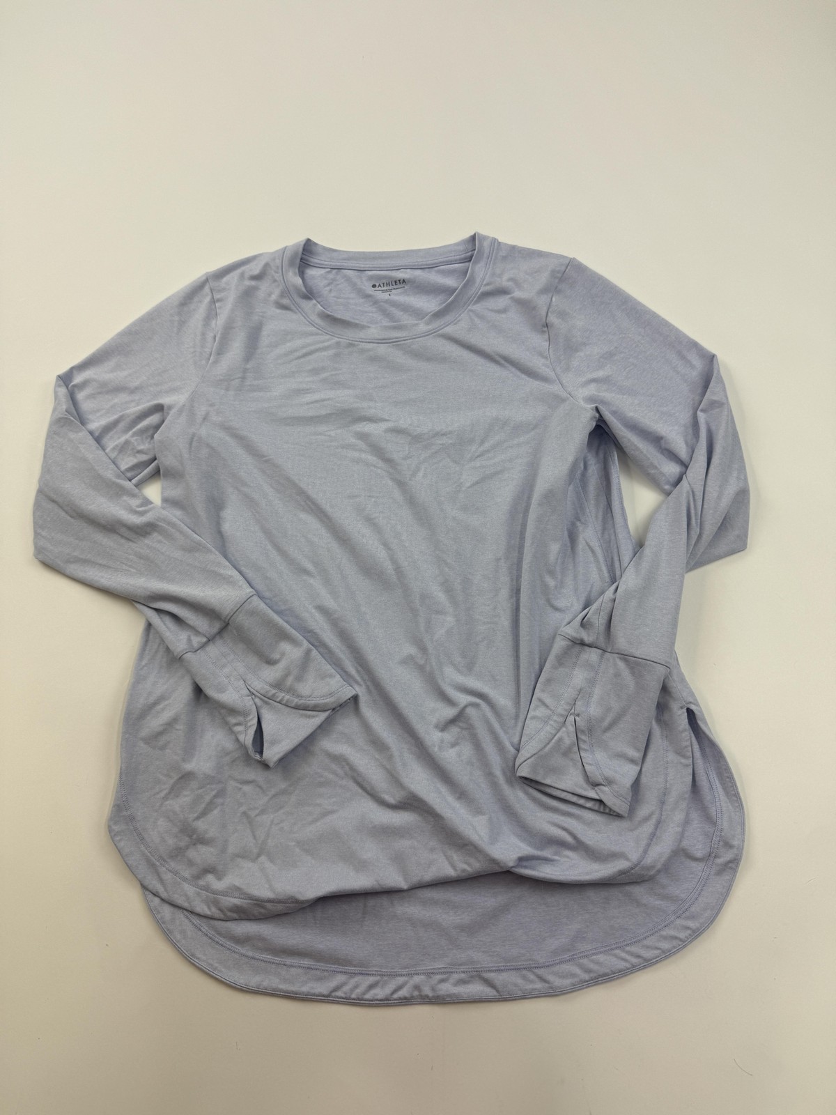 Athleta Shirt Womens Large Purple Long Sleeve Crew Neck Stretch Top Athletic