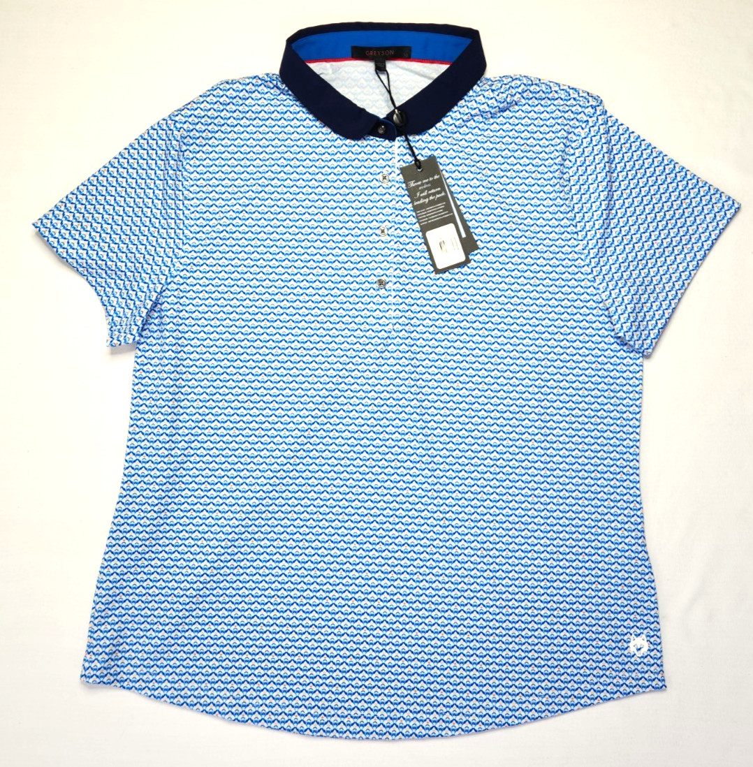 Greyson women’s Golf polo shirt short sleeve collared blue 3/4 button NWT Sz XL