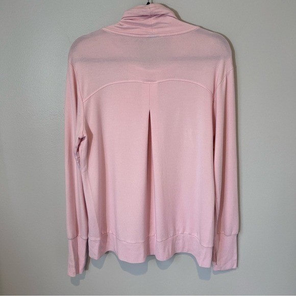 Everyday Athleisure Funnel Neck Pullover – Medium- Pink Soft Lightweight Cozy