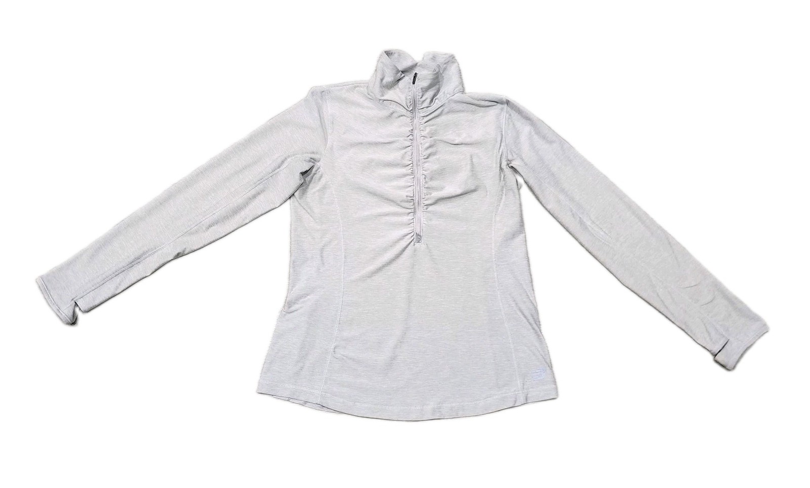 New Balance B-Dry Long Sleeve Athletic Activewear Gray Pullover 1/2 zip Top Sz M