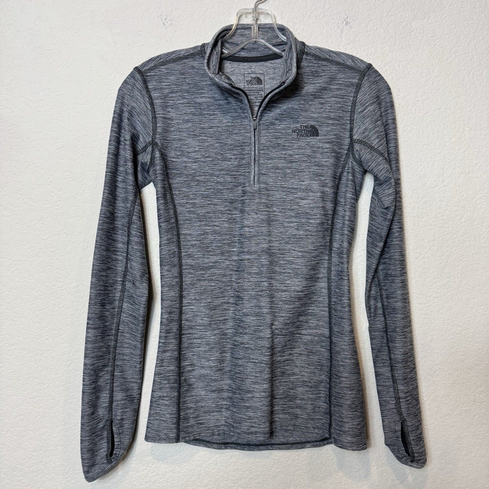 The North Face FlashDry Gray 1/4 Zip Running Shirt Long Sleeve Gym Women’s XS