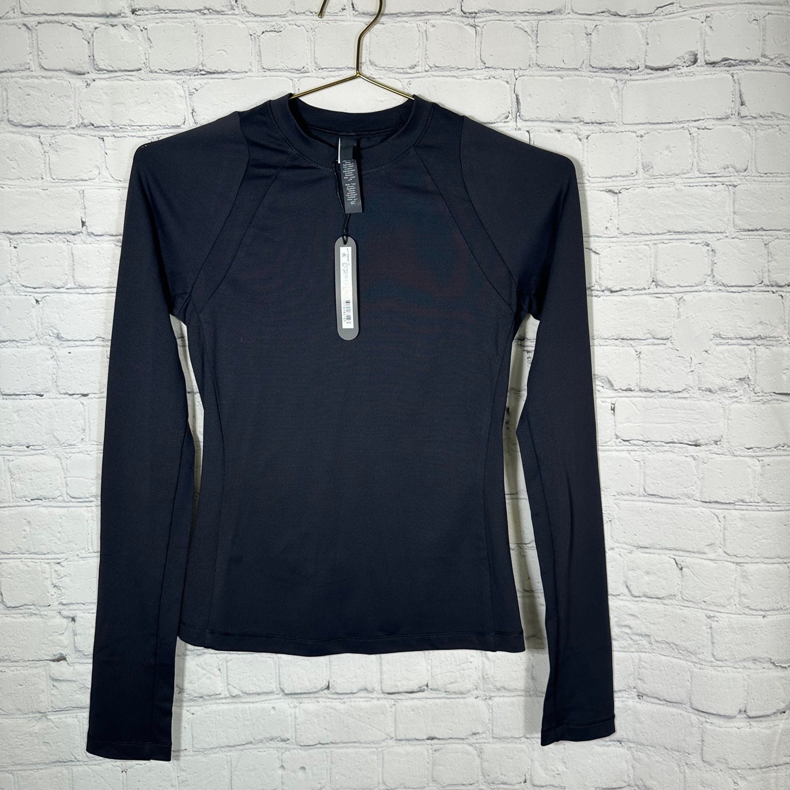 Nike x SKIMS Airy Long Sleeve Crew Neck Top Obsidian Black TP-LST-2752 Womens S