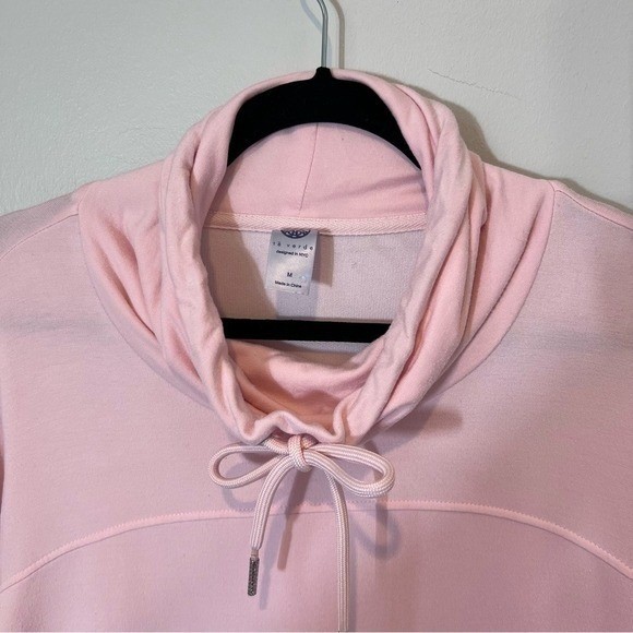 Everyday Athleisure Funnel Neck Pullover – Medium- Pink Soft Lightweight Cozy