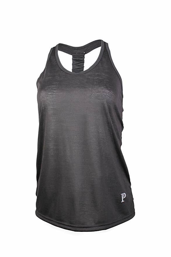 Privagio Moisture Wicking Poly-Rayon Racer Back Yoga Tank Top Size : Small