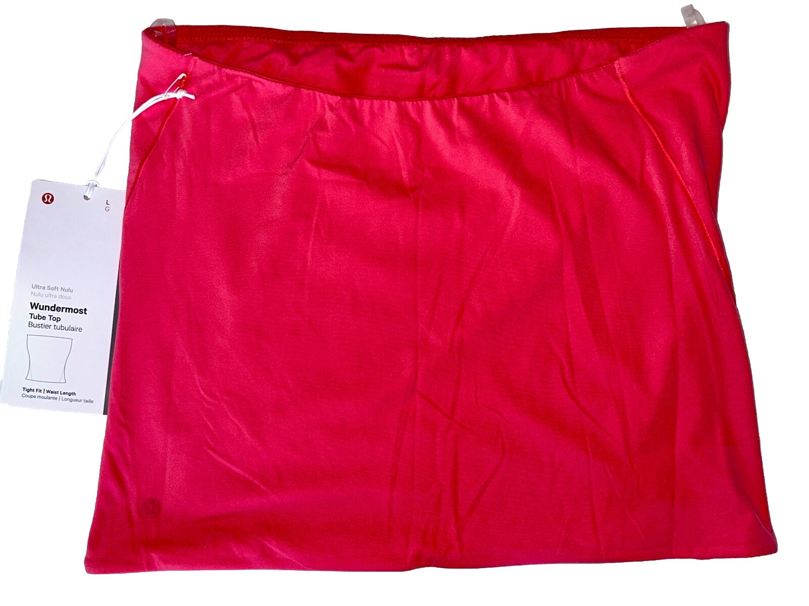 NWT🍒LULULEMON🍒MEDIUM🍒WUNDERMOST🍒NULU TUBE TOP🍒GLAZED PINK🍒HIP LENGTH🍒