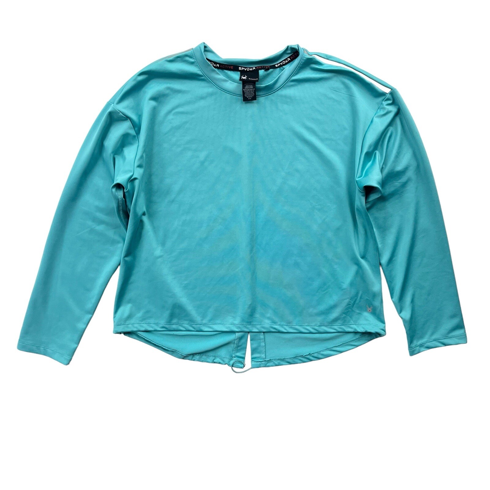 Spyder Active Women’s Large Teal Athletic Base Layer Crop Long Sleeve Top #SP134