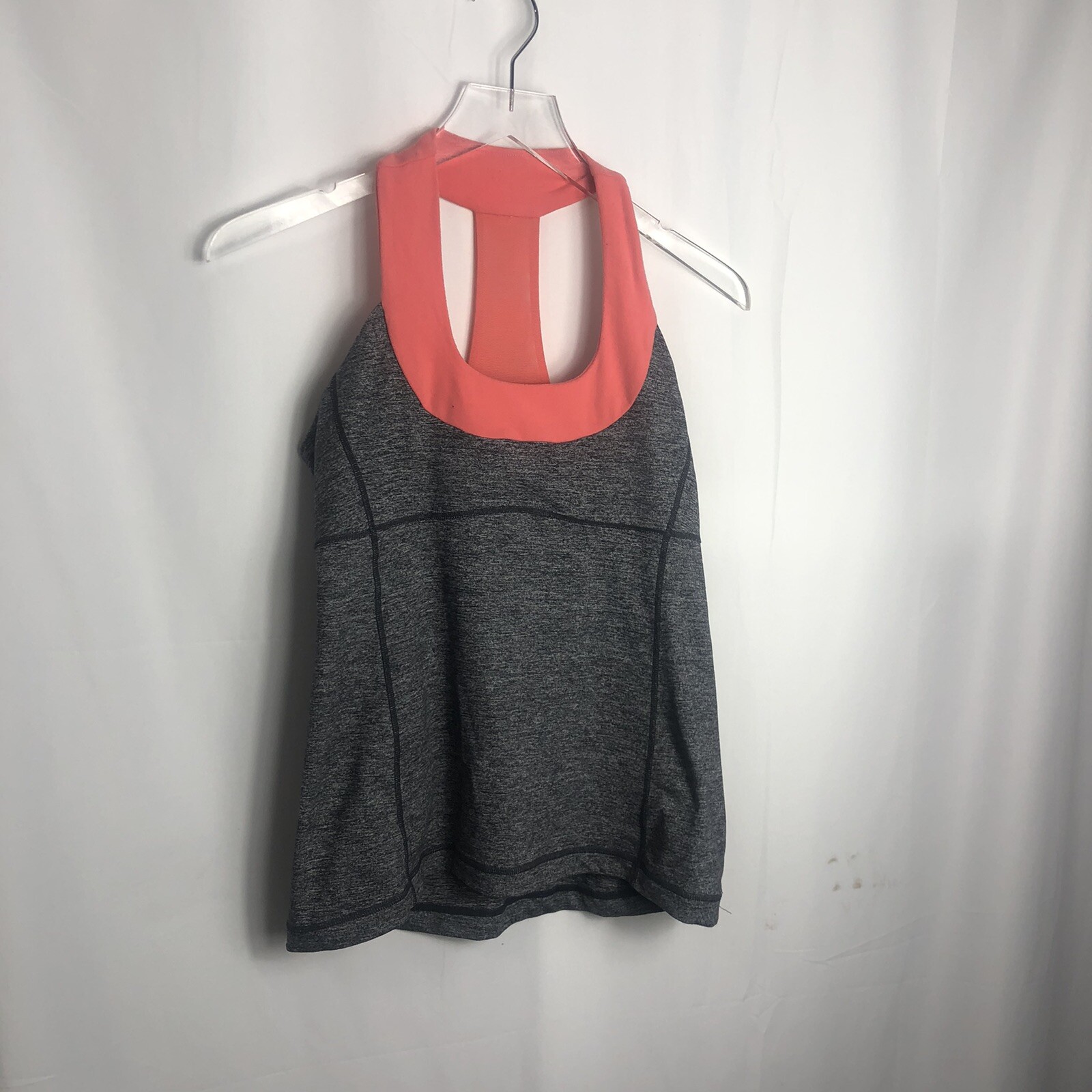 Lululemon Scoop Neck Coral Gray Raceback Tank size 8 0561