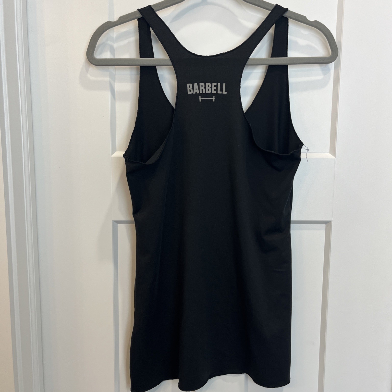 Barbell Apparel Tank Top Shirt Women Sz Small Black Sleeveless Stretch Stringer