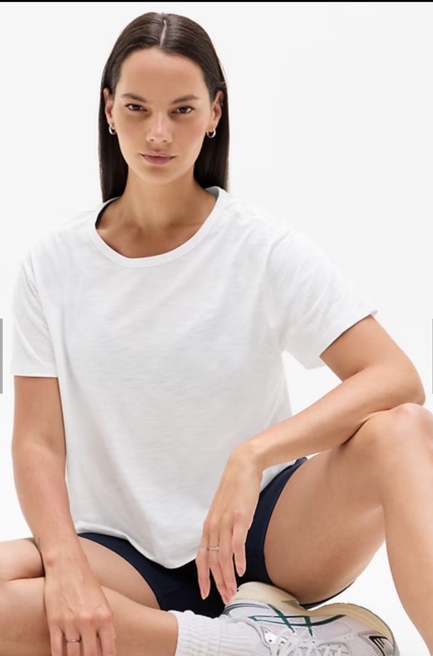 Athleta Essential slub tee- small- white- nwt-