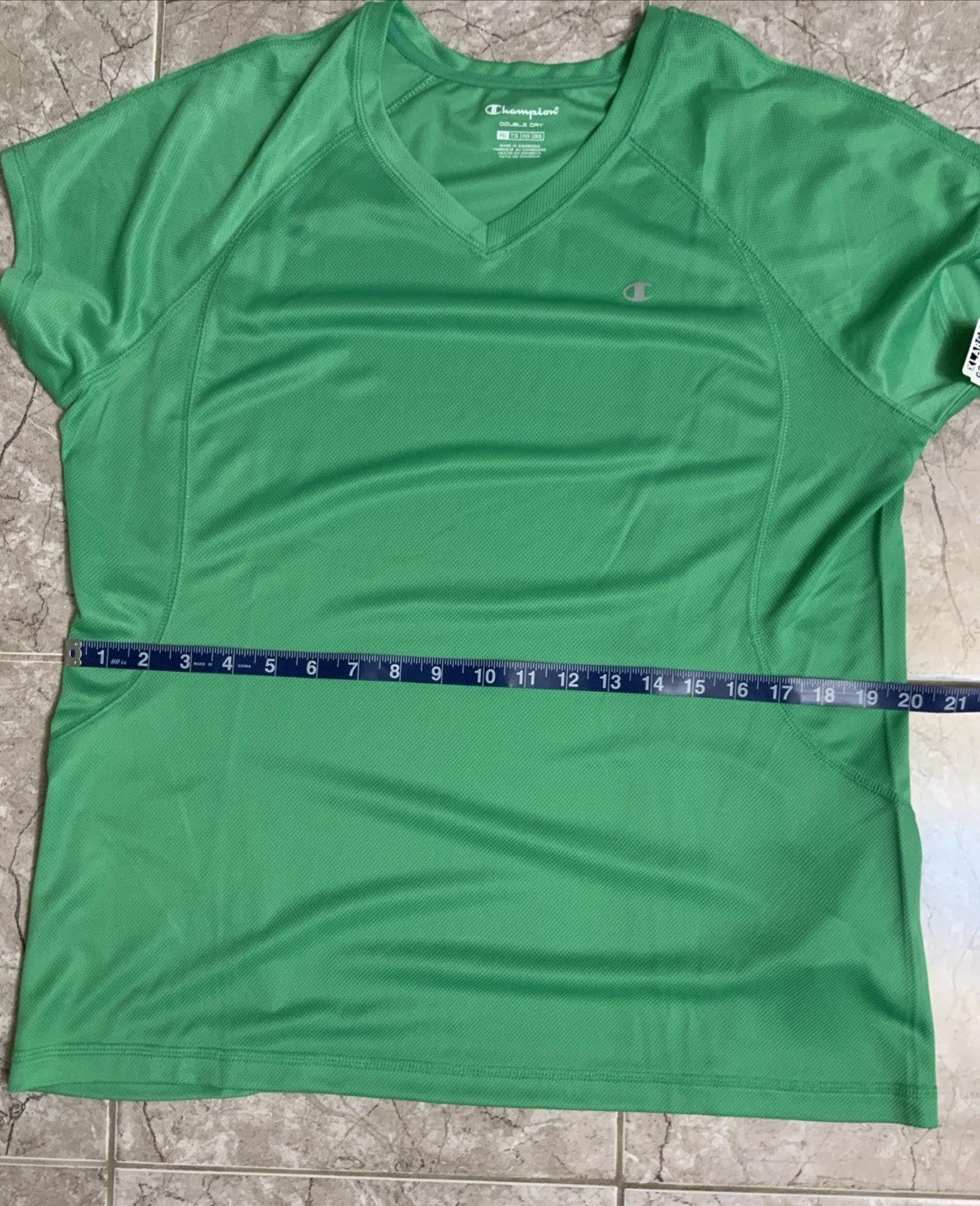 Champion Double Dry Training Tee Jersey Shirt W-S XL Green Lightweight Cool